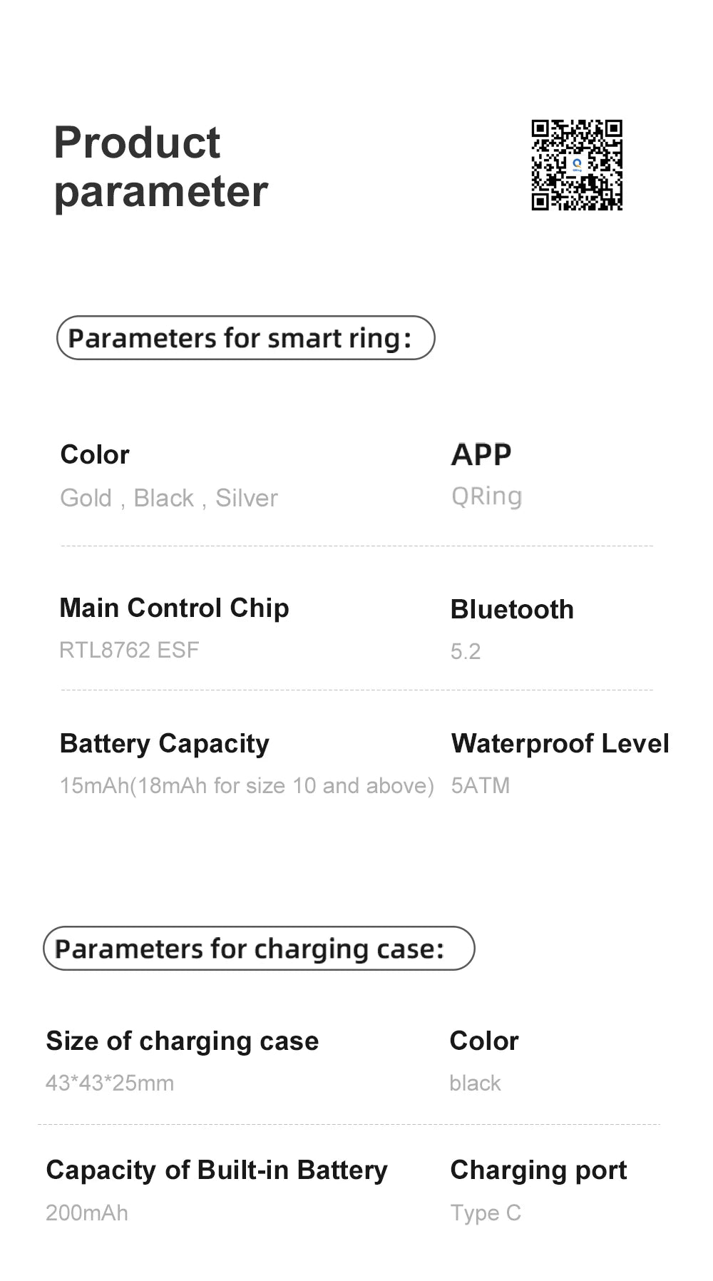 2025 COLMI R09 Smart Ring Men Women with Charging Case, Body Temperature Health and Sleep Monitor For Xiaomi Samsung Phone