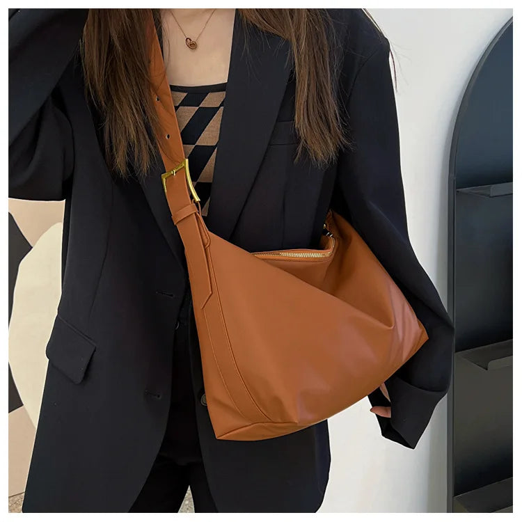 Vintage Pillow Design PU Leather Boston Handbag