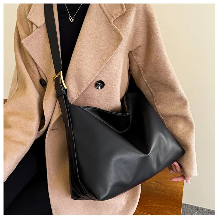 Vintage Pillow Design PU Leather Boston Handbag