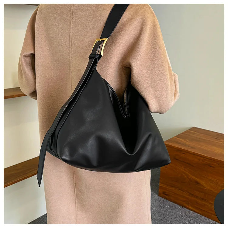 Vintage Pillow Design PU Leather Boston Handbag