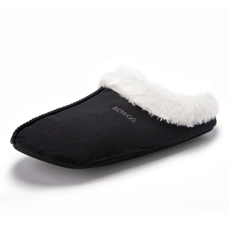 Men Slippers Suede Slide Sandals Warm