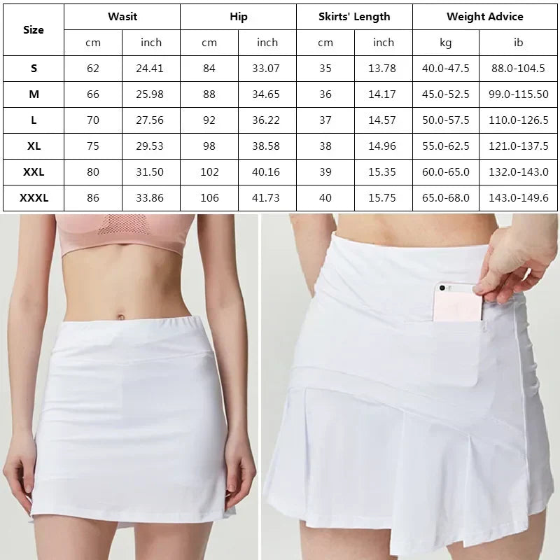 Sports Wear S-XXX Tennis Skirt High Waist Fitness Shorts