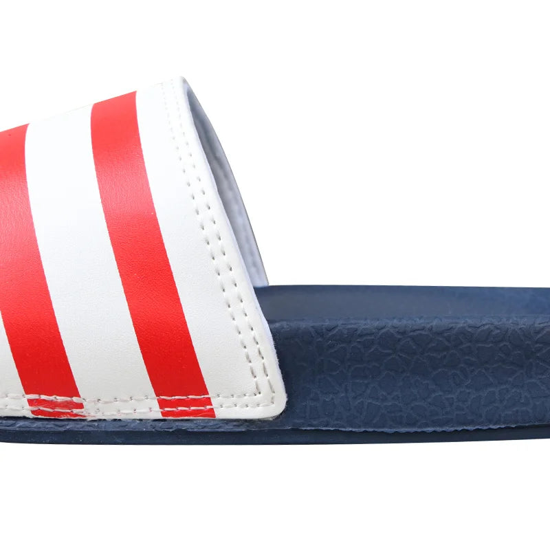 Mens Slides Non-Slip Designer Striped