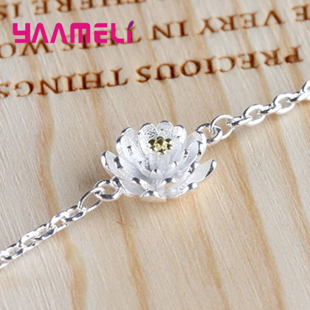 925 Sterling Silver Color Charming Link Bracelets for Woman