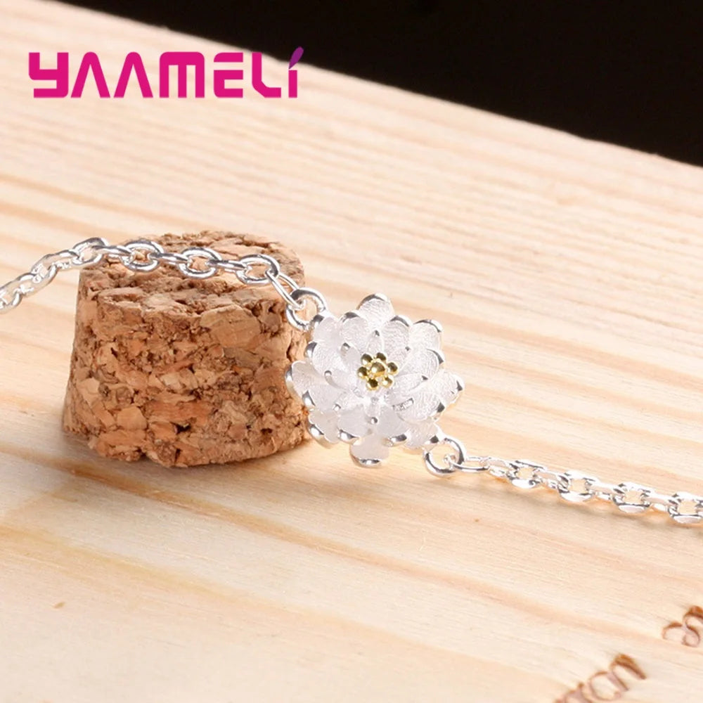 925 Sterling Silver Color Charming Link Bracelets for Woman