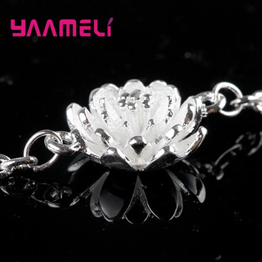 925 Sterling Silver Color Charming Link Bracelets for Woman