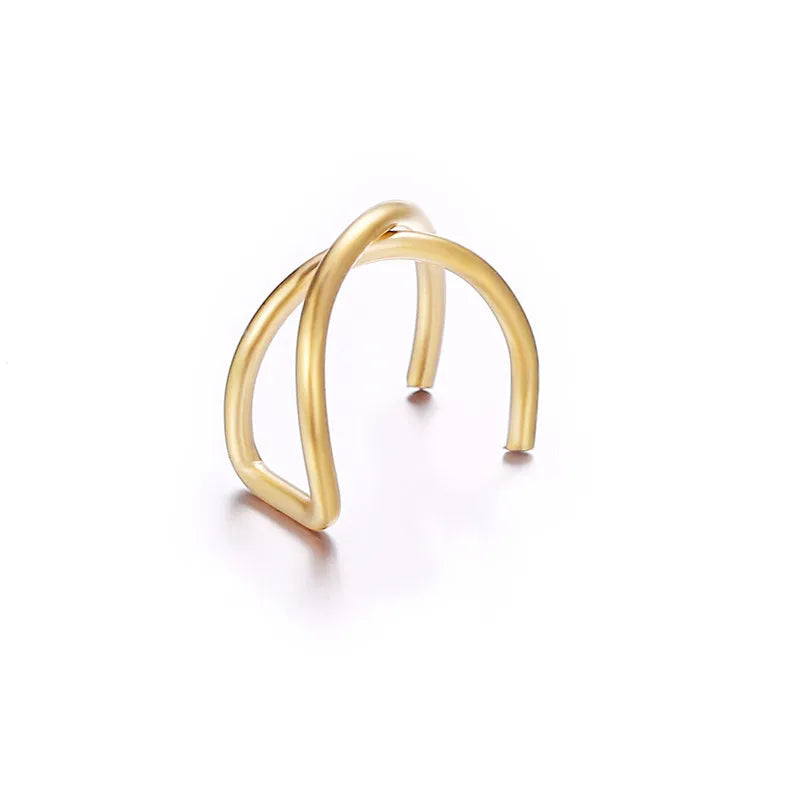 5Pcs/Set Stainless Steel C Shape Earrings