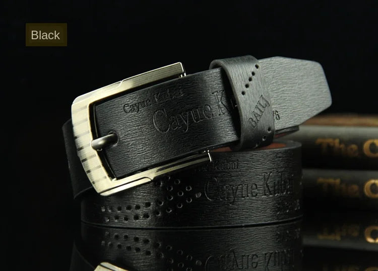 New Men's Belt Pin Buckle Letters Brown Jeans  Good Quality Male Burst Models Belt 3.7cm