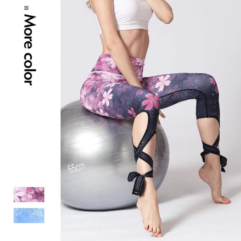 2025Yoga Pants Women Flower Sexy High