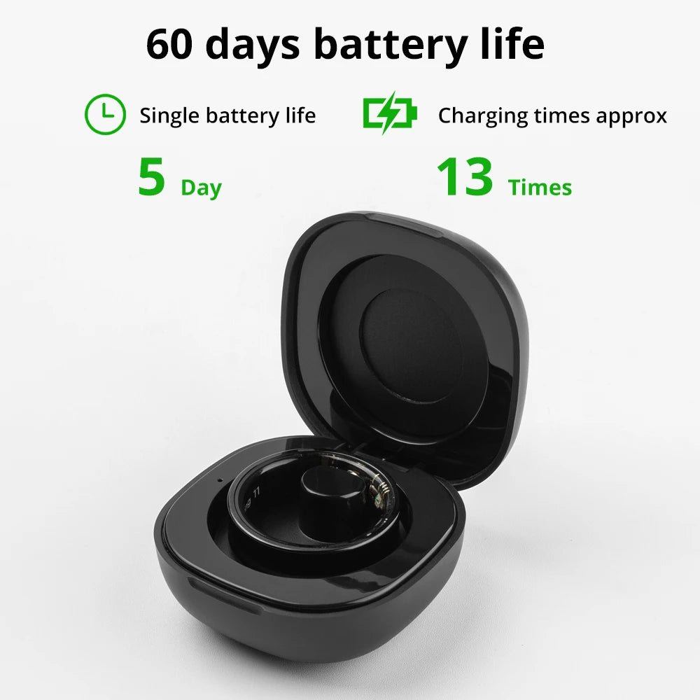 2025 COLMI R09 Smart Ring Men Women with Charging Case, Body Temperature Health and Sleep Monitor For Xiaomi Samsung Phone