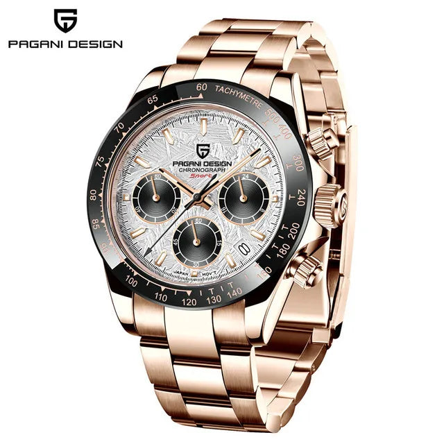 40mm New V2 PAGANI DESIGN Men's Quartz Watches Sapphire Retro Chronograph Stainless Steel