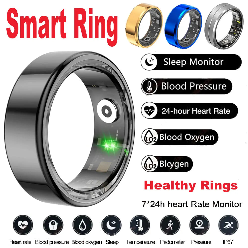 2025 New Smart Ring 4 Color Titanium Steel  Waterproof Multi-sport Modes