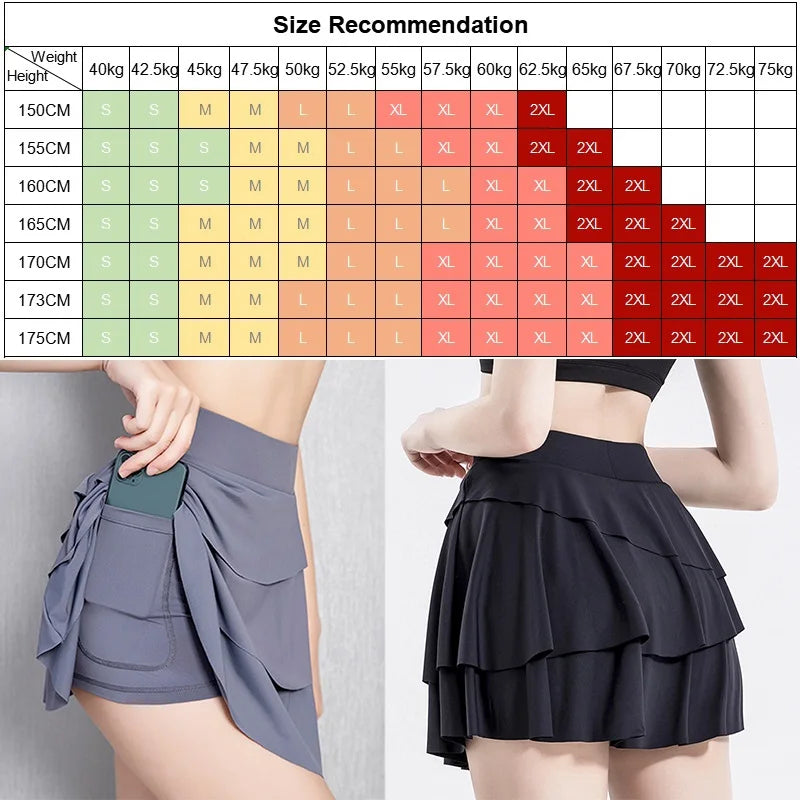 Sports wear XXL Workout Tennis Skirts for Women SEXY Golf Dancing