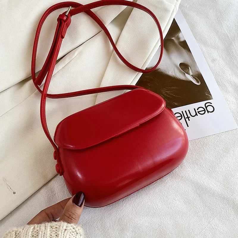 Fashion Women Messenger Bag PU Leather Small Shell Bag Vintage