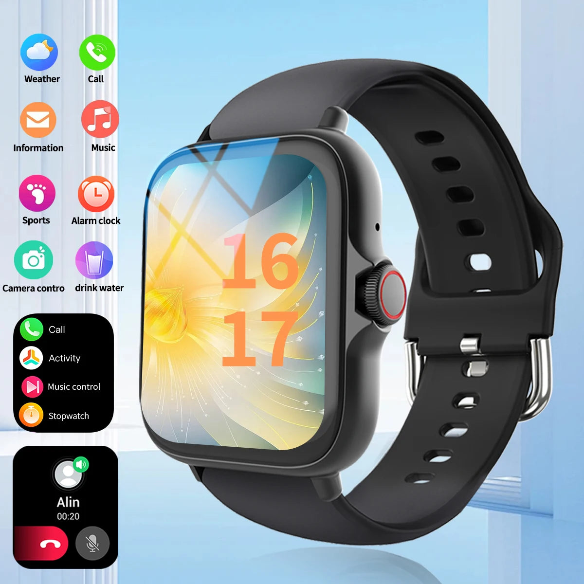 sports smartwatch, wireless calling, information reminder, men's and women's multifunctional