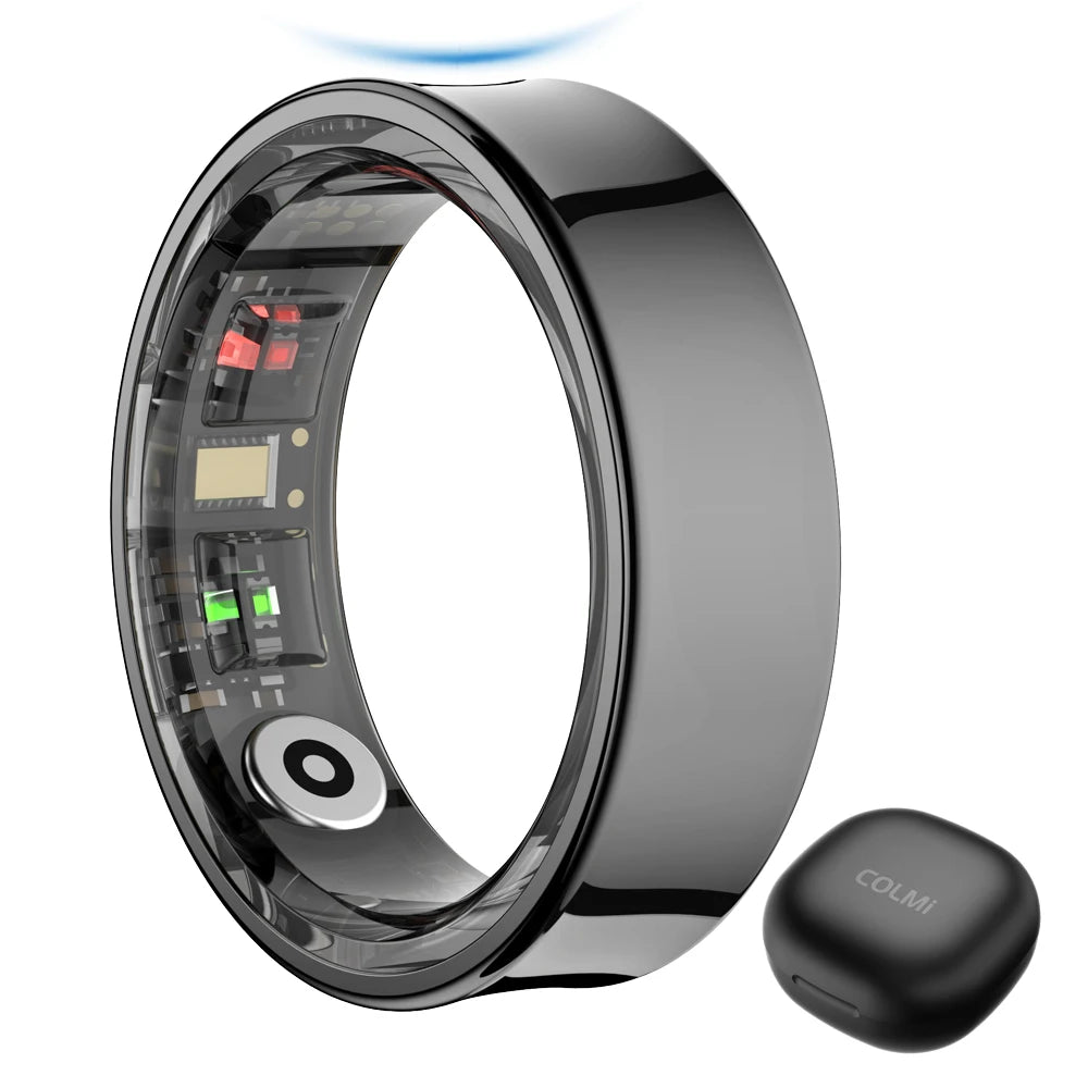 2025 COLMI R09 Smart Ring Men Women with Charging Case, Body Temperature Health and Sleep Monitor For Xiaomi Samsung Phone