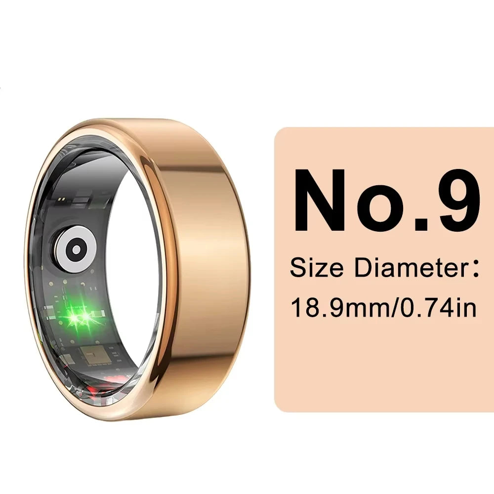 2025 NEW R02 Smart Ring Heart Rate Health Monitor IP68 3ATM Waterproof Multi Sport Modes Blood Oxygen Tracker For Men Women