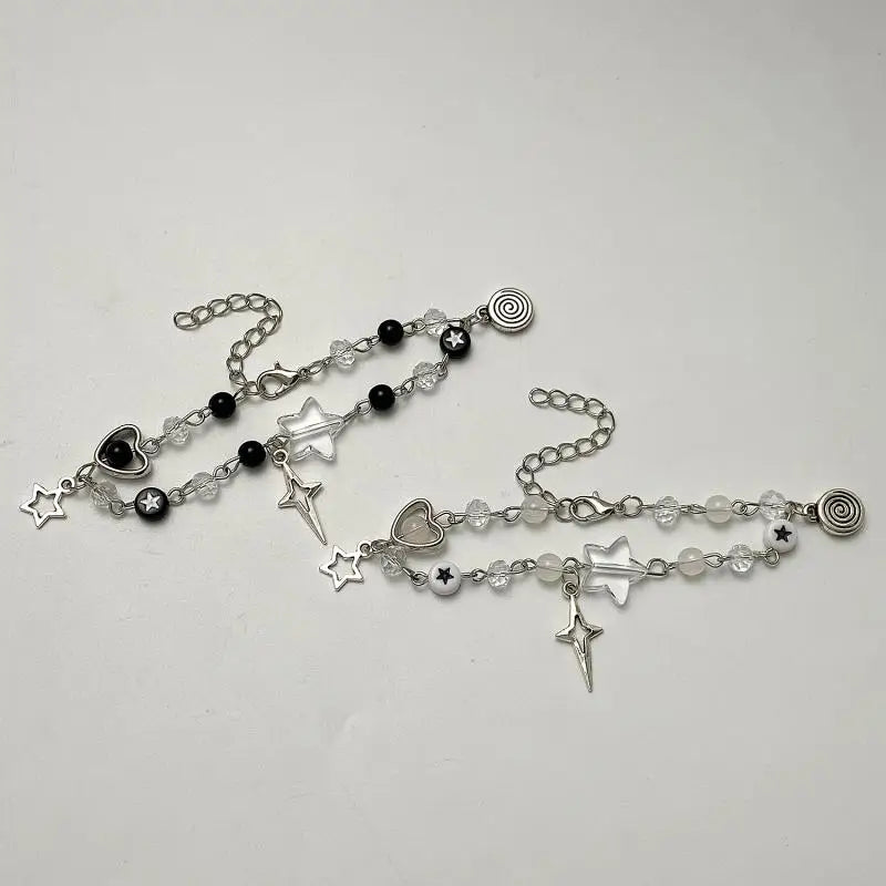 Fashion Couple Beads Star Bracelet Handmade Y2K Guitar Charm Bracelet