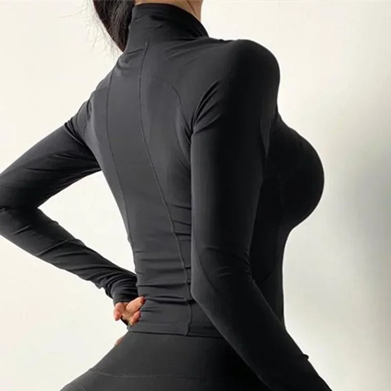 Running Yoga Shirt for Women Autumn Winter Long Sleeve Blouse Sports