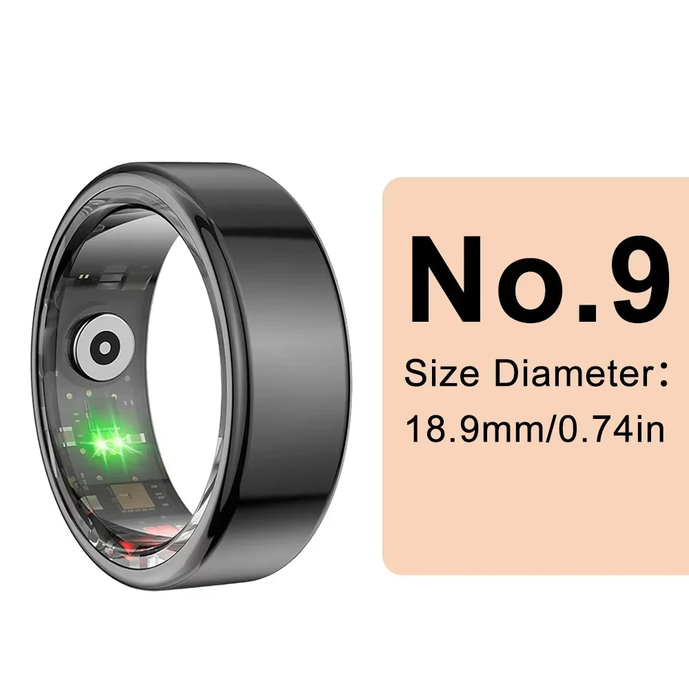 2025 NEW R02 Smart Ring Heart Rate Health Monitor IP68 3ATM Waterproof Multi Sport Modes Blood Oxygen Tracker For Men Women