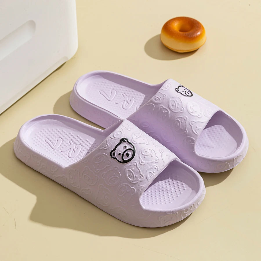 Women's Slippers Summer Printting Cute Bear Indoor Bathroom Anti-slip