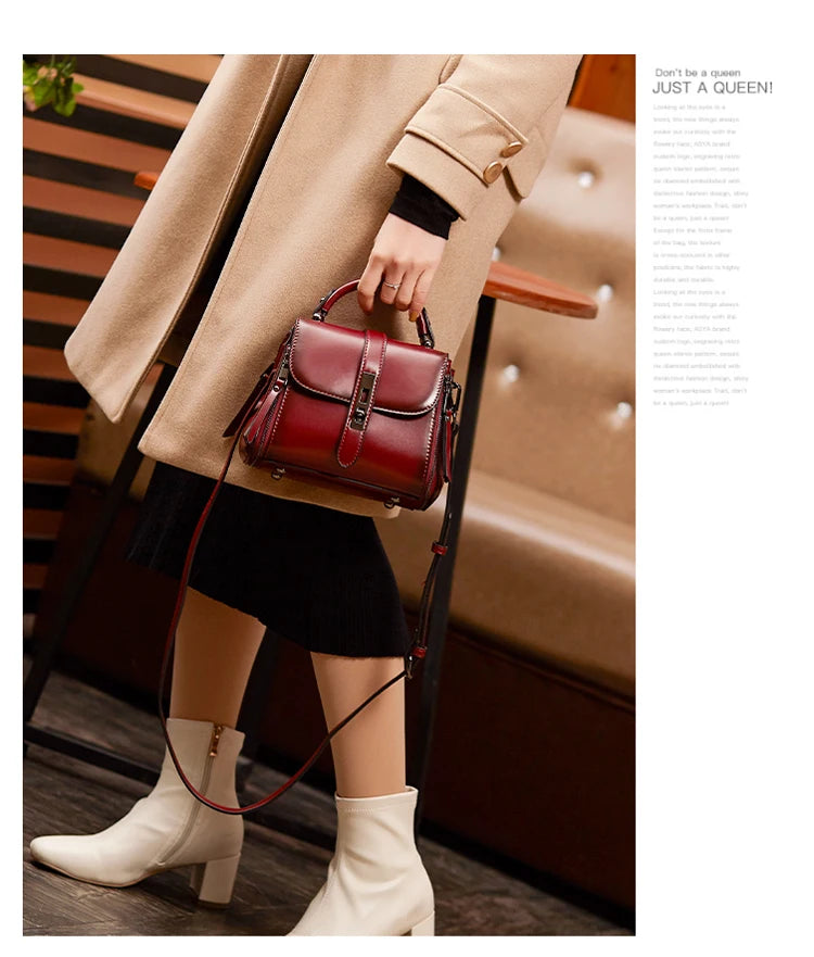 Fashion Small Square Women Shoulder Bags Lock Solid Color PU Leather