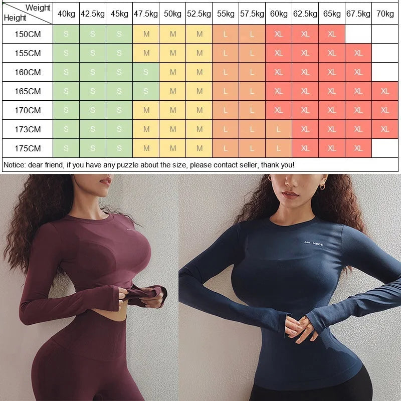 Women Yoga Shirt Long Sleeve Blouse Fitness Sports Gym Crop Top Sexy