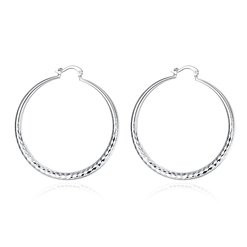 925 Sterling Silver 5CM circle hoop Earrings for Women fashion