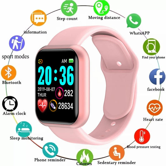 Multifunctional Smart Watch Men Women Fitness Sports Bracelet Sleep Monitor Y68 Smartwatch D20