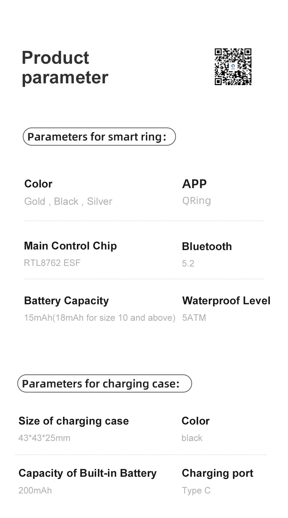 2025 COLMI R09 Smart Ring Men Women with Charging Case, Body Temperature Health and Sleep Monitor For Xiaomi Samsung Phone