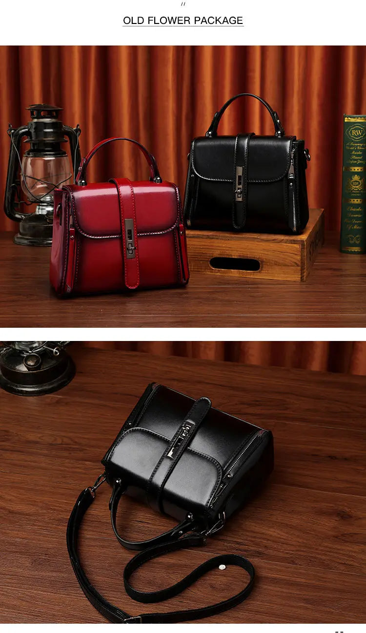 Fashion Small Square Women Shoulder Bags Lock Solid Color PU Leather