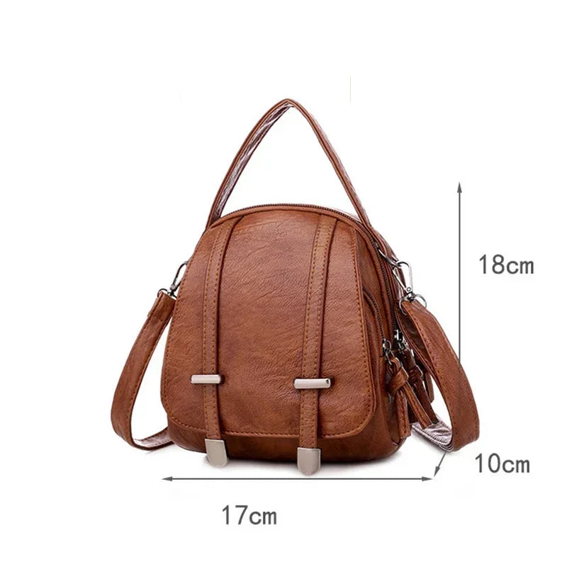 New Vintage Small Shoulder Bag Women Soft PU Leather Crossbody Bag