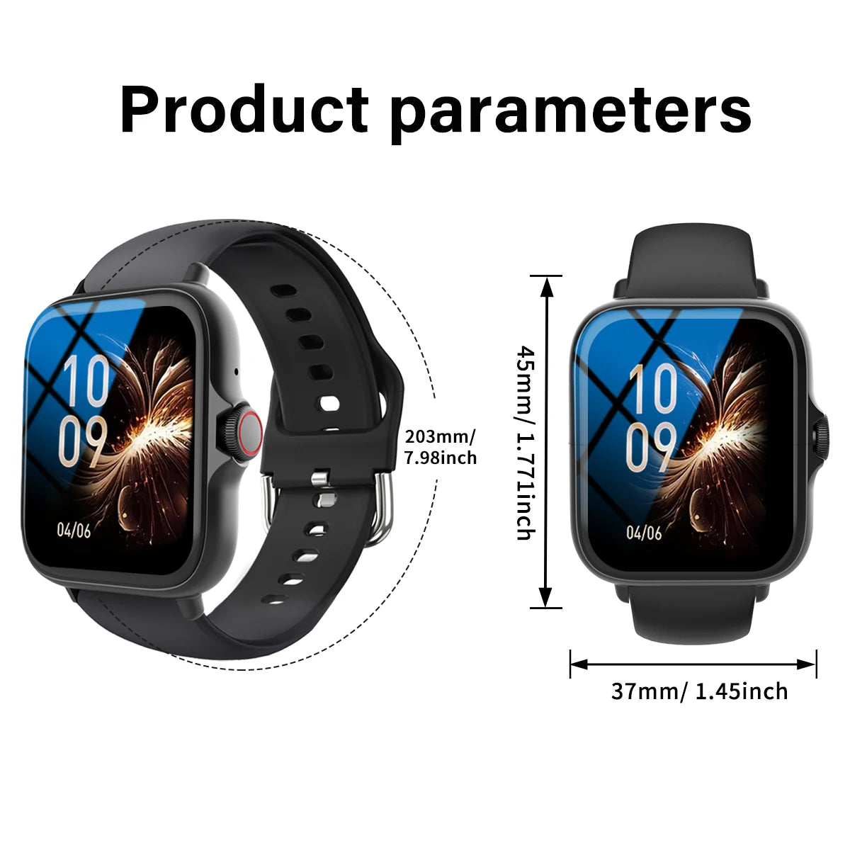 sports smartwatch, wireless calling, information reminder, men's and women's multifunctional