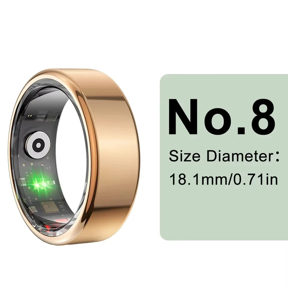 2025 NEW R02 Smart Ring Heart Rate Health Monitor IP68 3ATM Waterproof Multi Sport Modes Blood Oxygen Tracker For Men Women