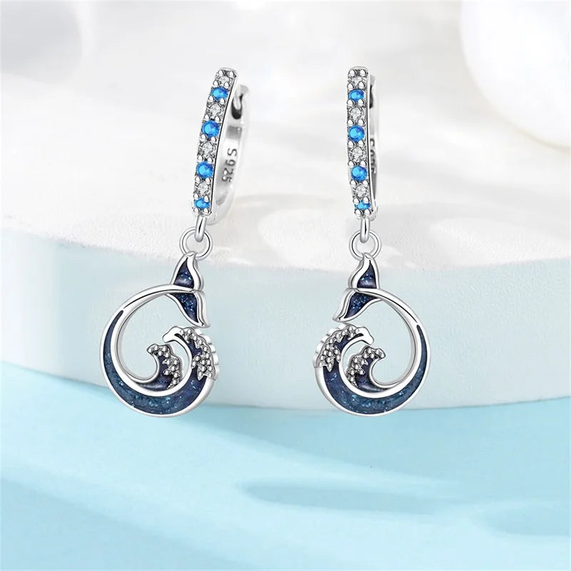 Women's Ocean Theme 925 Silver Dolphin Sea Star Shell Sea Turtle