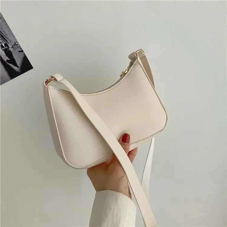 2025. Solid Color PU Leather Shoulder Underarm Bag Women's Fashion Handbags