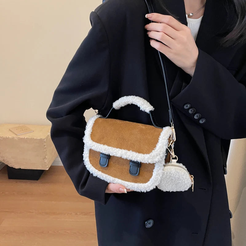 2025 Winter New Women's Plush Small Square Bag Color