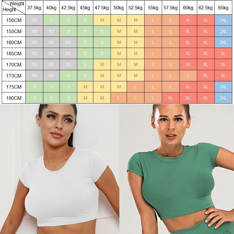 Sexy Girl Yoga Shirt Women Short Sleeve Sports Crop Top XS-XL Gym