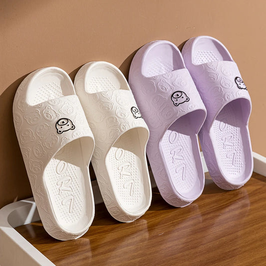 Women's Slippers Summer Printting Cute Bear Indoor Bathroom Anti-slip