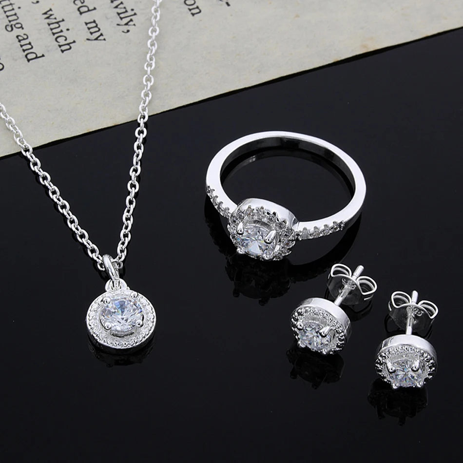 925 Sterling silver Cute Solid Christmas gift noble fashion elegant