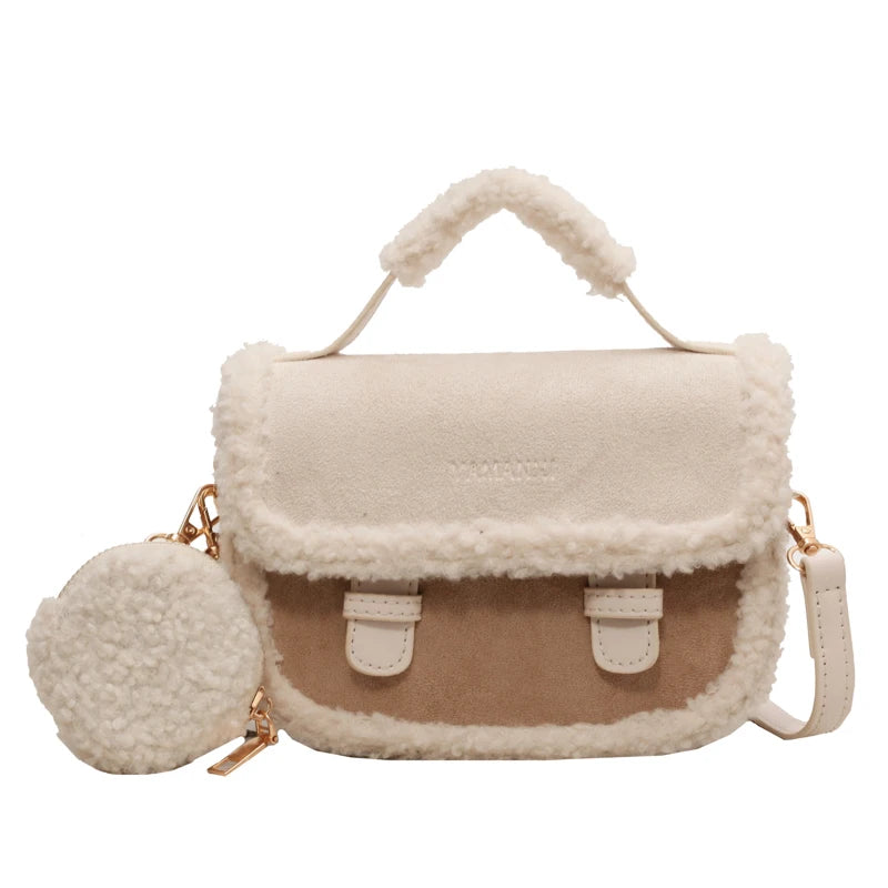 2025 Winter New Women's Plush Small Square Bag Color