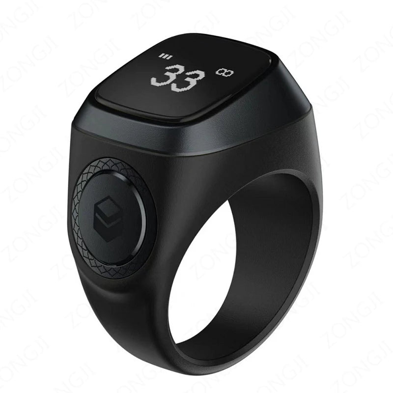 2025 Smart Zikr Ring  Electronic Digital Counter for Muslims Prayer Time Vibration Reminder Waterproof