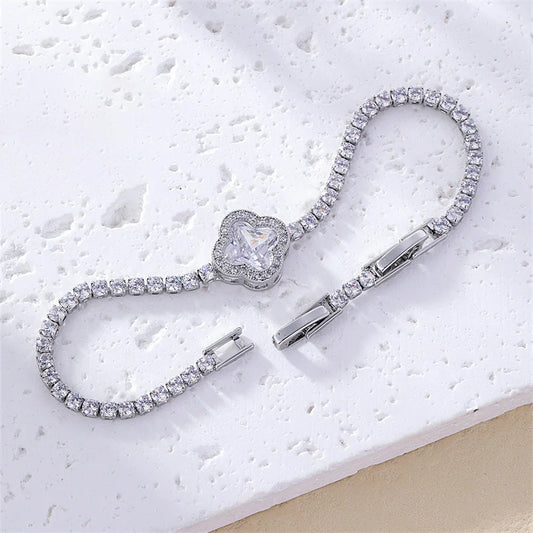 Cubic Zirconia Clover Bracelets for Women Girls