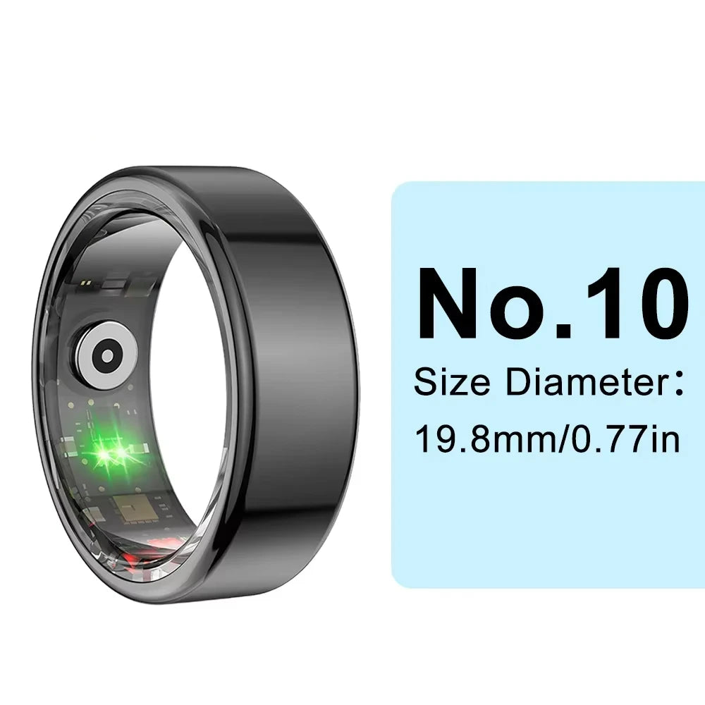 2025 NEW R02 Smart Ring Heart Rate Health Monitor IP68 3ATM Waterproof Multi Sport Modes Blood Oxygen Tracker For Men Women