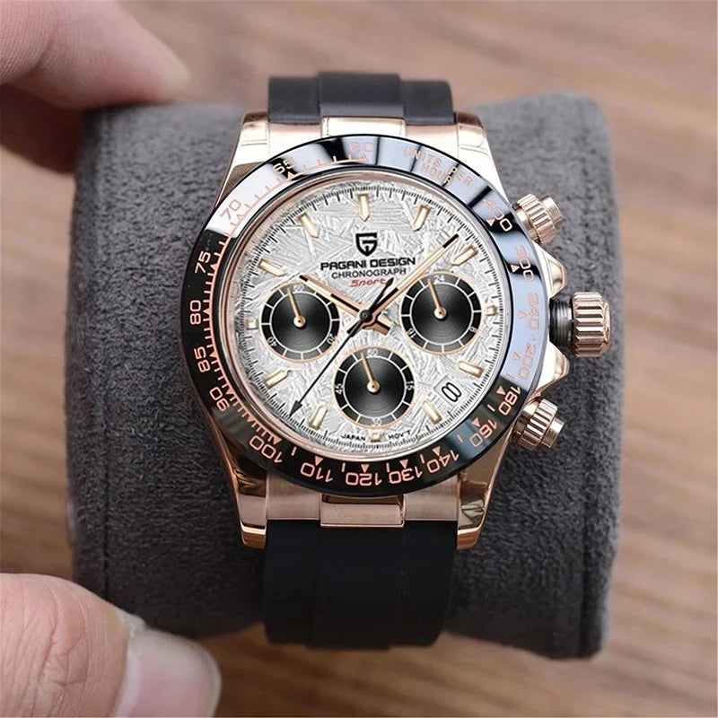 40mm New V2 PAGANI DESIGN Men's Quartz Watches Sapphire Retro Chronograph Stainless Steel