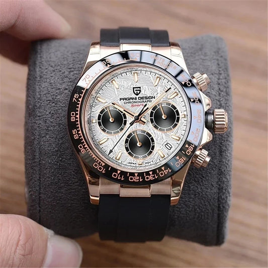 40mm New V2 PAGANI DESIGN Men's Quartz Watches Sapphire Retro Chronograph Stainless Steel