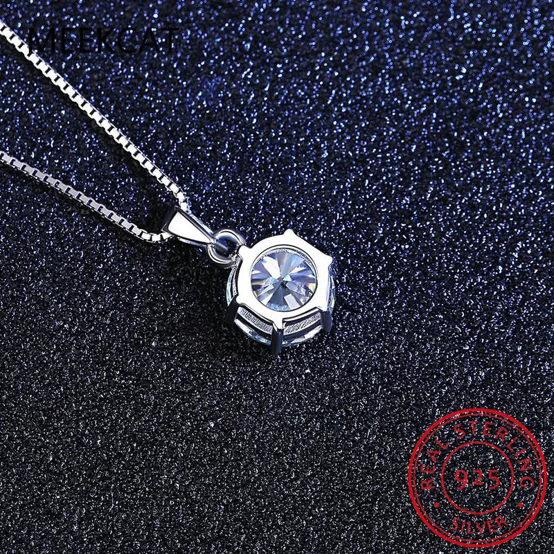 2.0ct VVS1 D Color Moissanite Necklace 925 Soild Sterling Sliver Chain