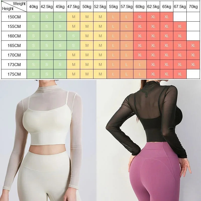 SEXY Women Yoga Shirt for Autumn Winter Fitness Long Sleeve Blouse