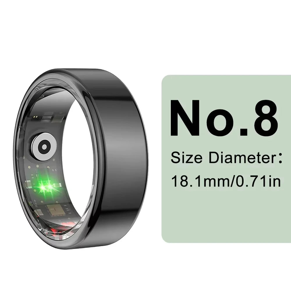 2025 NEW R02 Smart Ring Heart Rate Health Monitor IP68 3ATM Waterproof Multi Sport Modes Blood Oxygen Tracker For Men Women