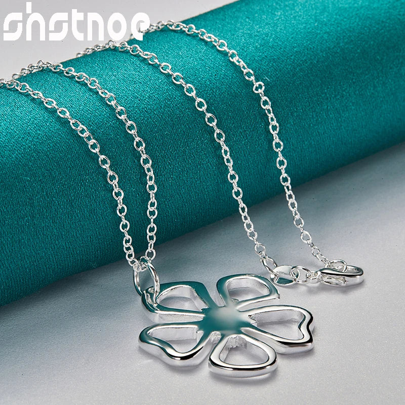 3pcs 925 Sterling Silver Flower Jewelry Sets Snowflake